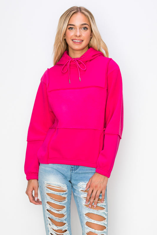 Adjustable Hoodie - Hot Pink