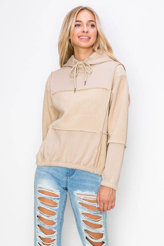 Adjustable Hoodie - Beige